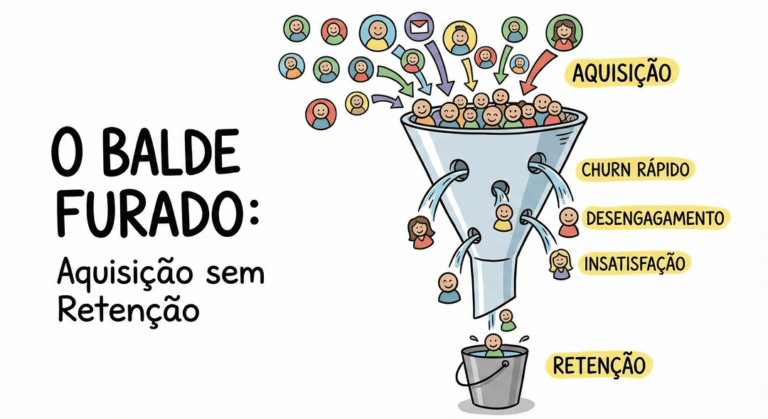 O balde furado: empresas investem na entrada, mas perdem clientes pela base, não avaliando o ciclo de vida do cliente